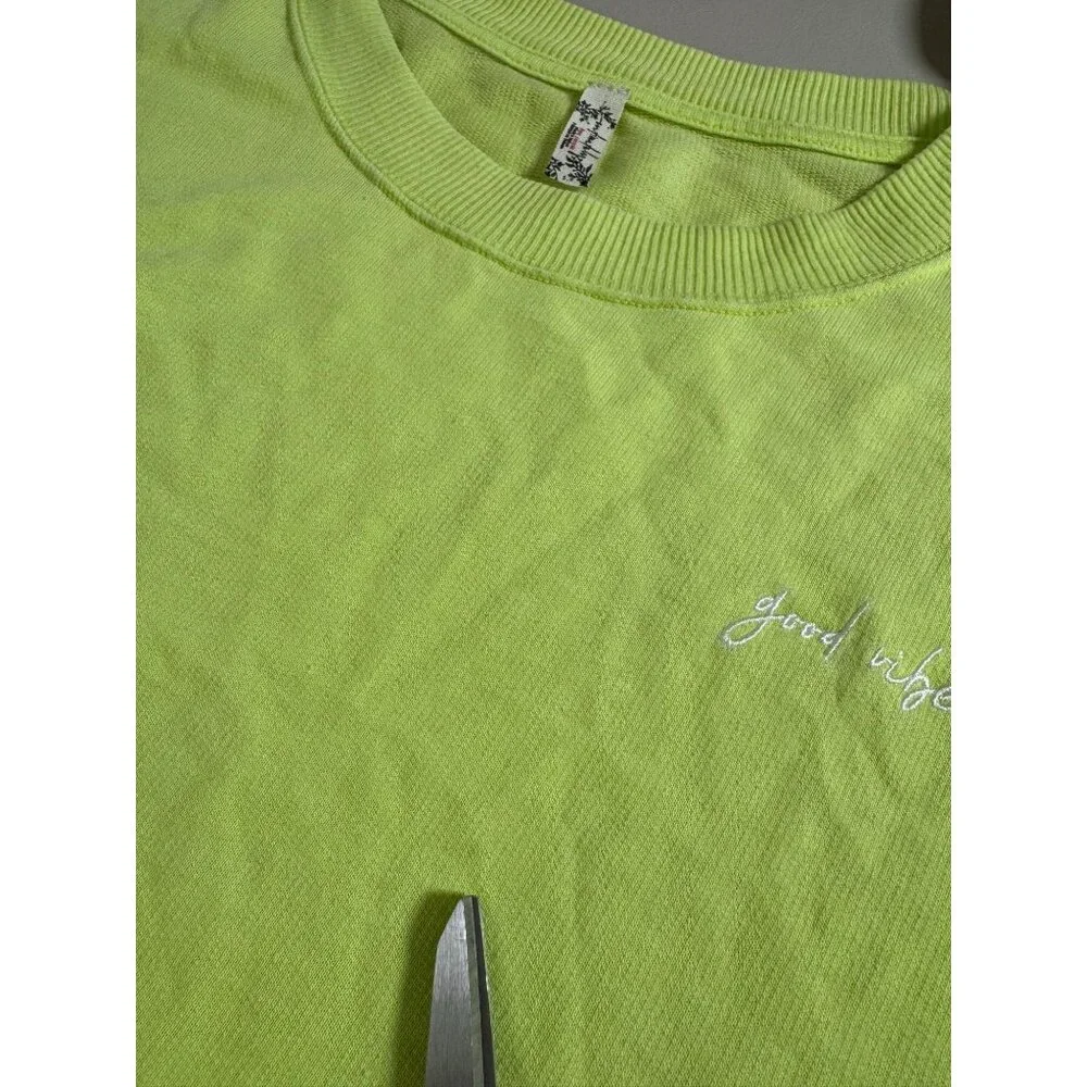 Infinitely Free People Cozy Cool Girl Sleep Tee Oversized Neon Green Women Small - Picture 9 of 16